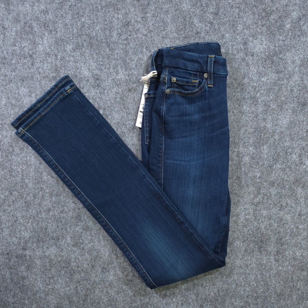 7 For All Mankind Kimmie Straight Slim Illusion Opulent Jeans Dark Wash Size 23